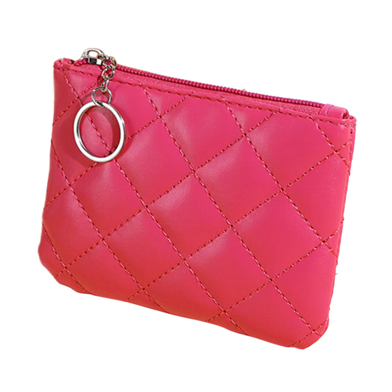 S-0028 Stylish Rhombic Grid PU Leather Zipper Coin Purse Cash Card Holder Women Small Wallet S-0028 Stylish Rhombic Grid PU Leather Zipper Coin Purse Cash Card Holder Women Small Wallet